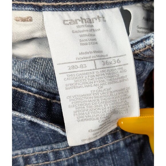 Carhartt Men's FR Jeans 36x36 Cat2 Medium Wash Denim Flame Resistant Work Wear - Picture 4 of 6
